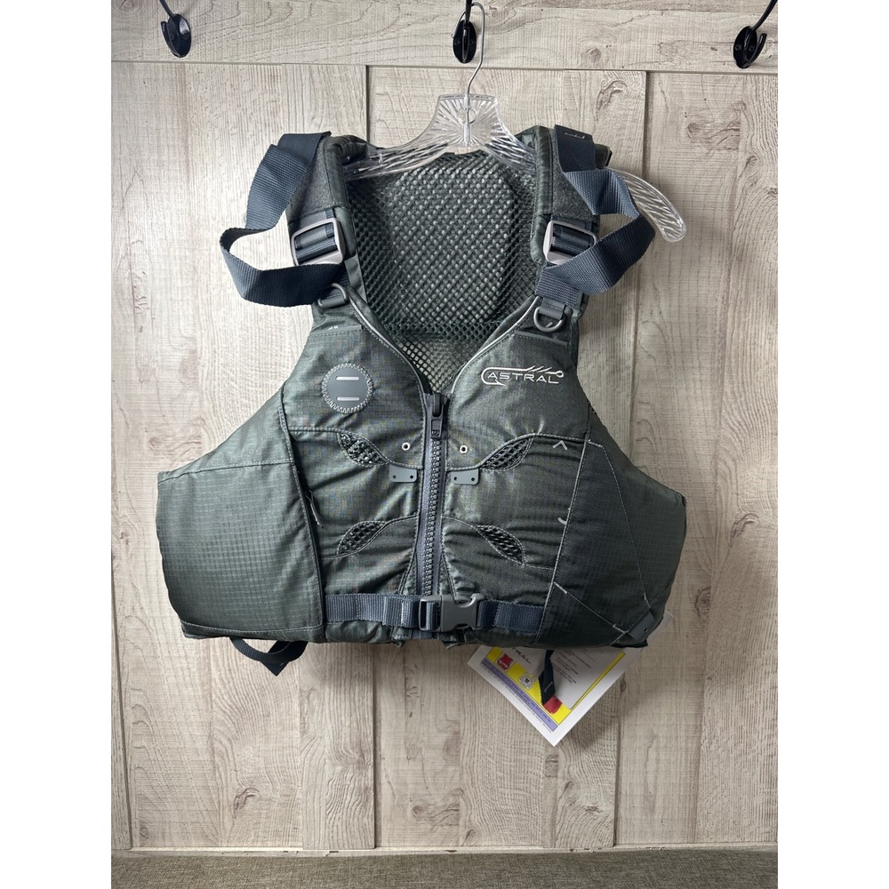 Astral V-Eight Fisher PFD Life Vest L/XL Pebble Gray Kayak Fishing PFDVFU 245503
